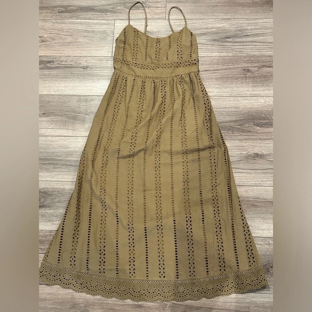 NWT! DELUC Masson Dress Brown Eyelet Size Small - Picture 2 of 13